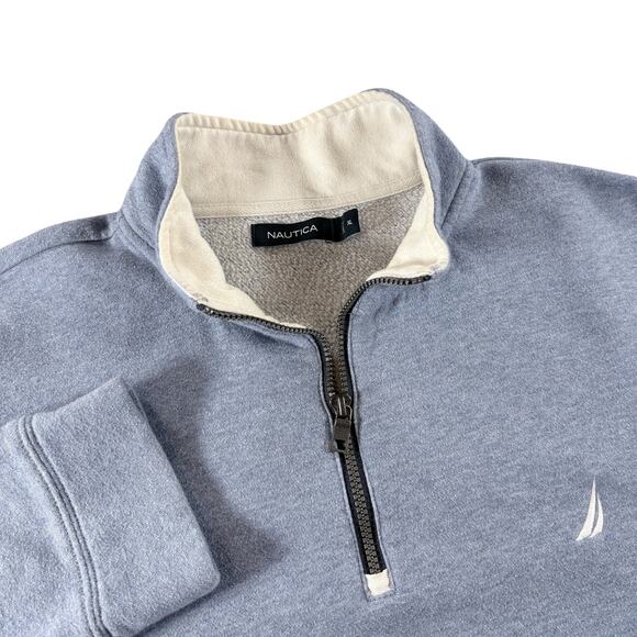 Nautica 1/4 Zip Pullover Baby Blue Sweatshirt - Men's Sz XL - Picture 1 of 8